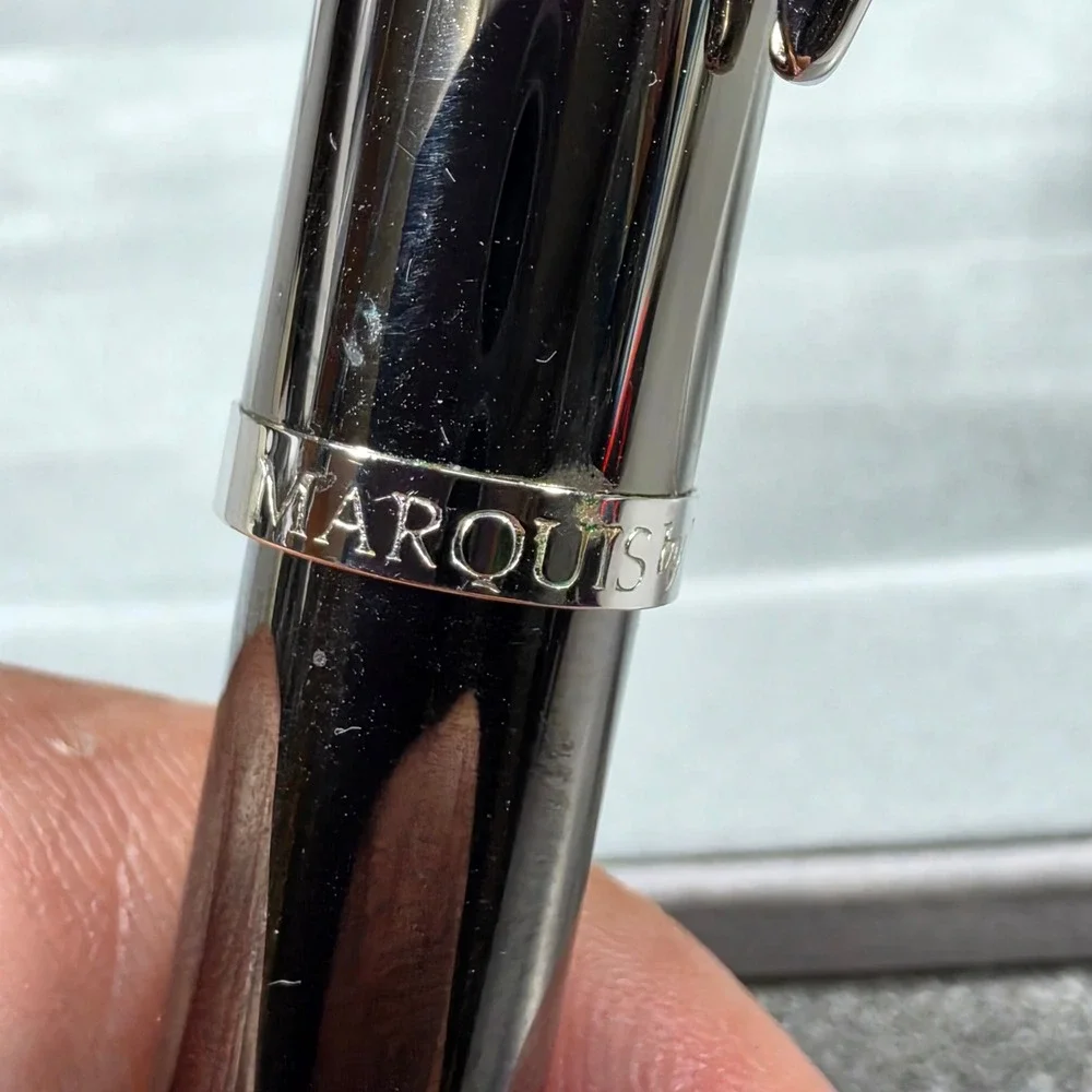 Marquis by Waterford Fountain Pen Unisex OS Gunmetal Chrome Excellent Boxed Nib